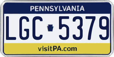 PA license plate LGC5379