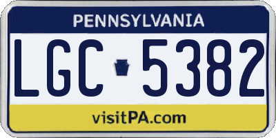 PA license plate LGC5382