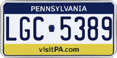 PA license plate LGC5389