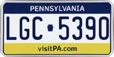 PA license plate LGC5390