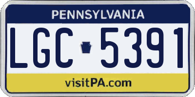 PA license plate LGC5391