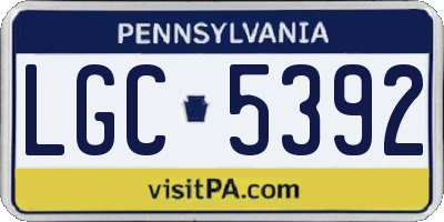 PA license plate LGC5392