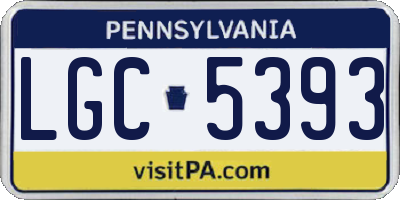 PA license plate LGC5393