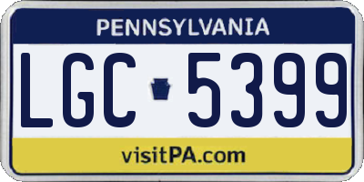 PA license plate LGC5399