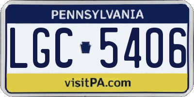 PA license plate LGC5406