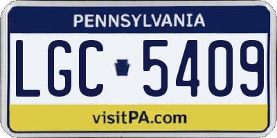 PA license plate LGC5409