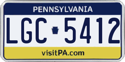 PA license plate LGC5412