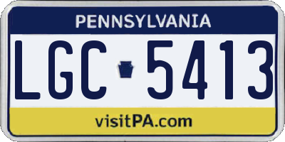 PA license plate LGC5413