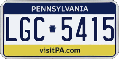 PA license plate LGC5415