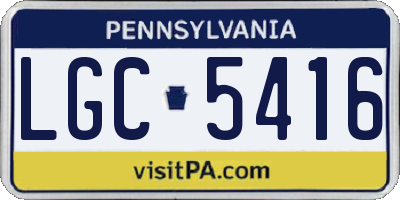 PA license plate LGC5416