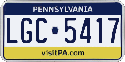PA license plate LGC5417