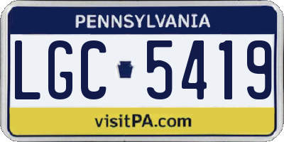 PA license plate LGC5419