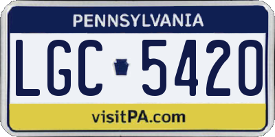 PA license plate LGC5420