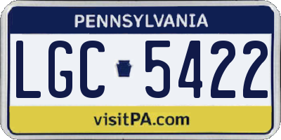 PA license plate LGC5422