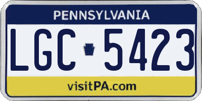 PA license plate LGC5423