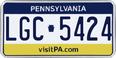 PA license plate LGC5424