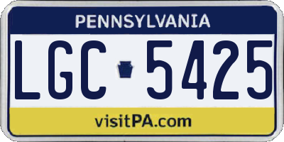 PA license plate LGC5425