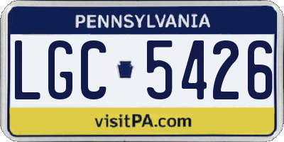 PA license plate LGC5426