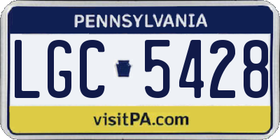 PA license plate LGC5428