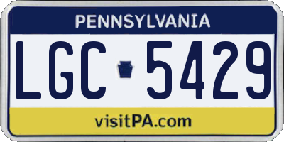 PA license plate LGC5429