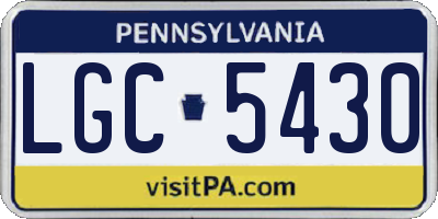 PA license plate LGC5430