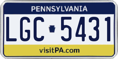PA license plate LGC5431
