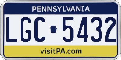 PA license plate LGC5432