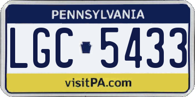 PA license plate LGC5433