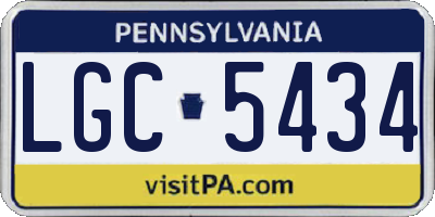 PA license plate LGC5434
