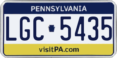 PA license plate LGC5435