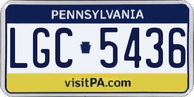 PA license plate LGC5436
