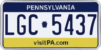 PA license plate LGC5437
