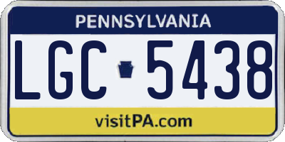 PA license plate LGC5438