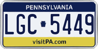 PA license plate LGC5449