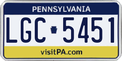 PA license plate LGC5451