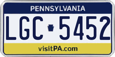 PA license plate LGC5452