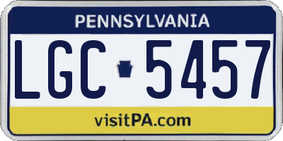 PA license plate LGC5457