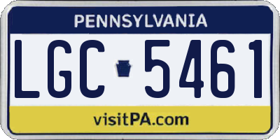PA license plate LGC5461