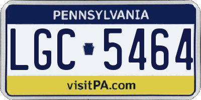 PA license plate LGC5464