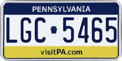 PA license plate LGC5465