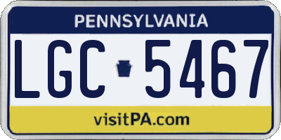 PA license plate LGC5467
