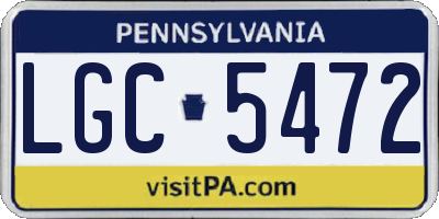 PA license plate LGC5472