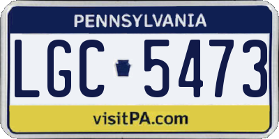 PA license plate LGC5473