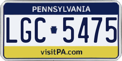 PA license plate LGC5475