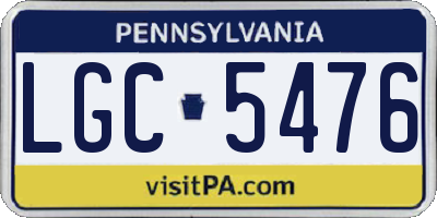 PA license plate LGC5476