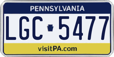 PA license plate LGC5477