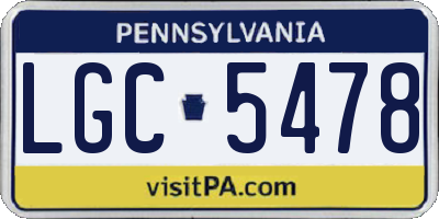 PA license plate LGC5478
