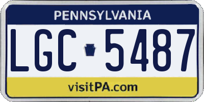 PA license plate LGC5487