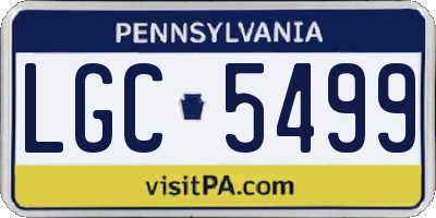 PA license plate LGC5499