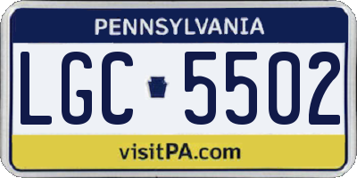 PA license plate LGC5502